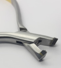 Orthodontic forceps for cutting and holding wire.