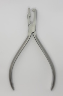 Orthodontic forceps for forming ligatures.