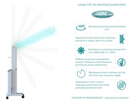 Lampa UVC do sterylizacji powierzchni Lampa UVC do sterylizacji powierzchni