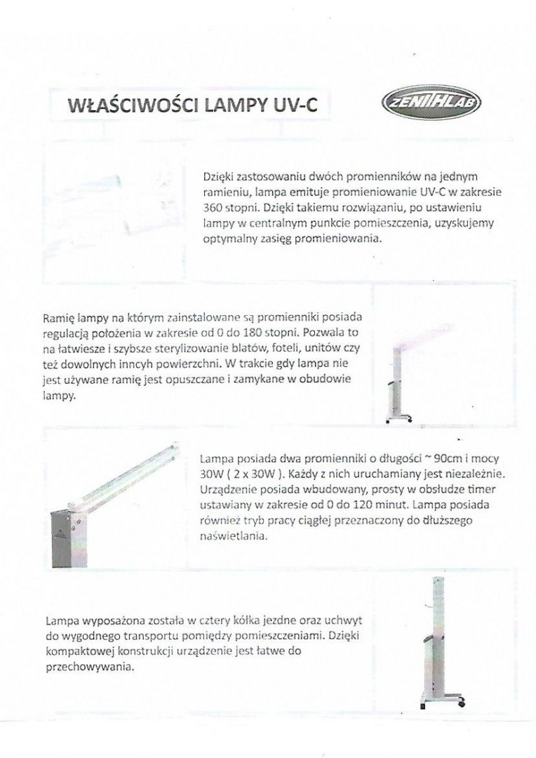 Lampa UVC do sterylizacji powierzchni Lampa UVC do sterylizacji powierzchni