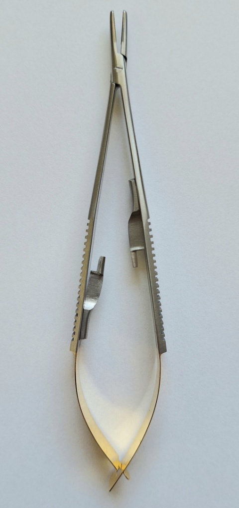 Igłotrzymacz Castroviejo TC, prosty, 14 cm.